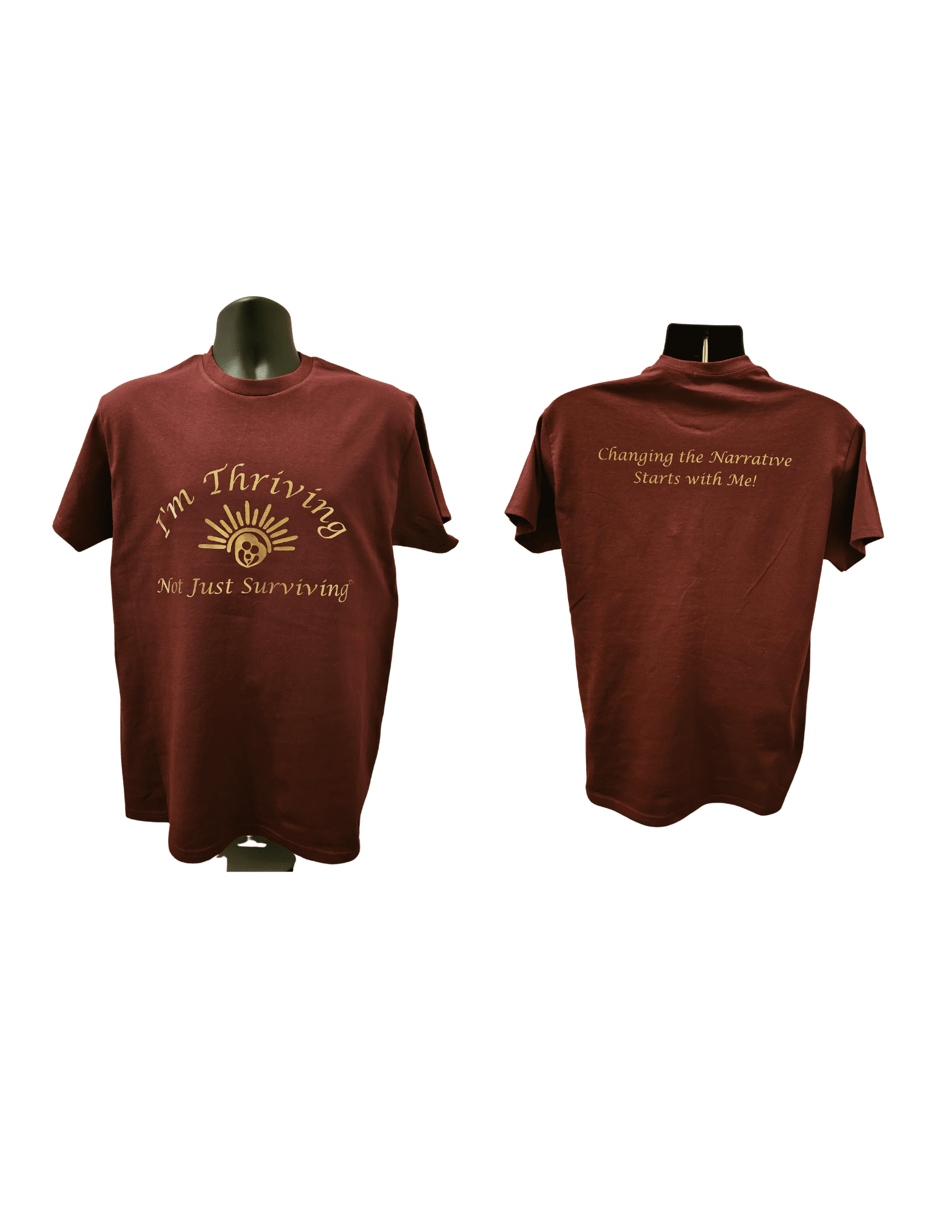 A maroon t-shirt with the words " the thirtieth " on it.