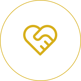 A yellow heart with the letter s inside of it.