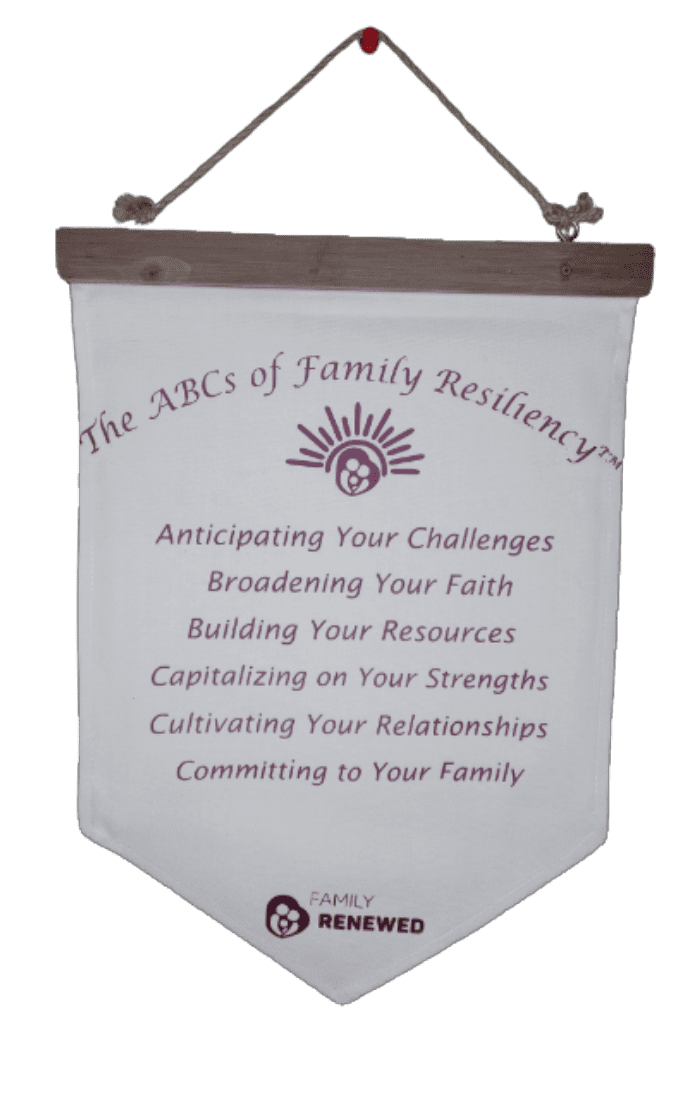 A banner that says the abcs of family resiliency