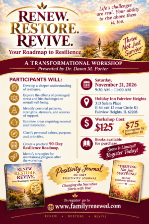 Renew. Restore. Revive. - A Transformational Workshop November 21, 2026